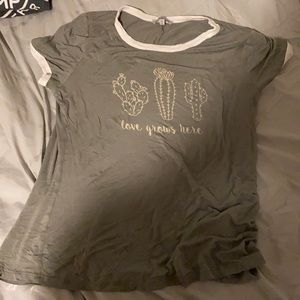 Dark green “love grows here” cactus shirt